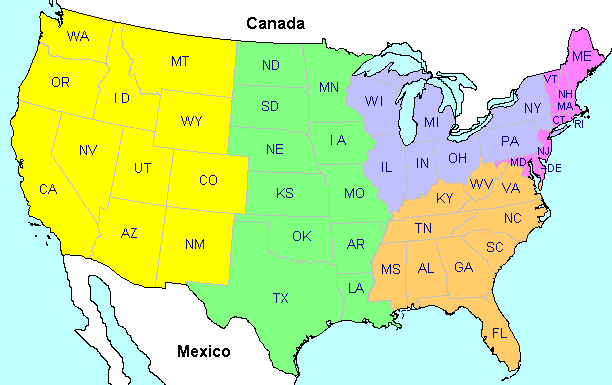 Clickable map of USA