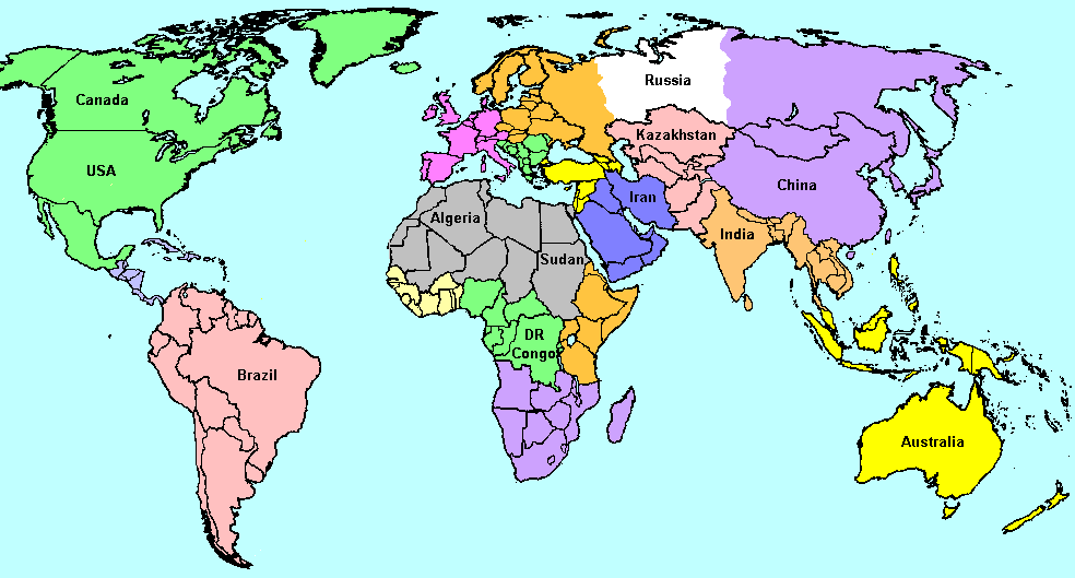 Clickable map of world
